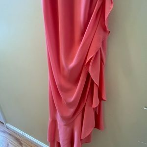 pink side ruffle dress